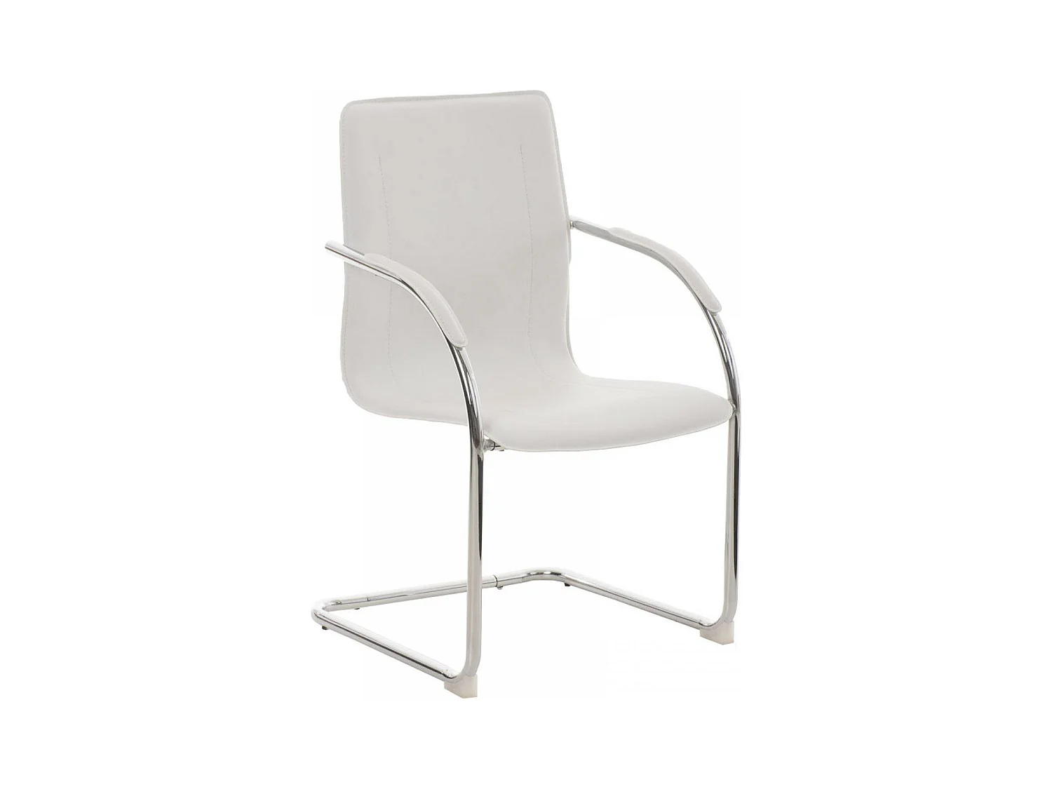 Freischwinger Stuhl - Kunstleder & schwarz - weiß - Melina V2