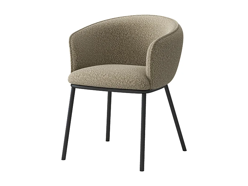 ALVIN-Silla de tela beige y metal negro