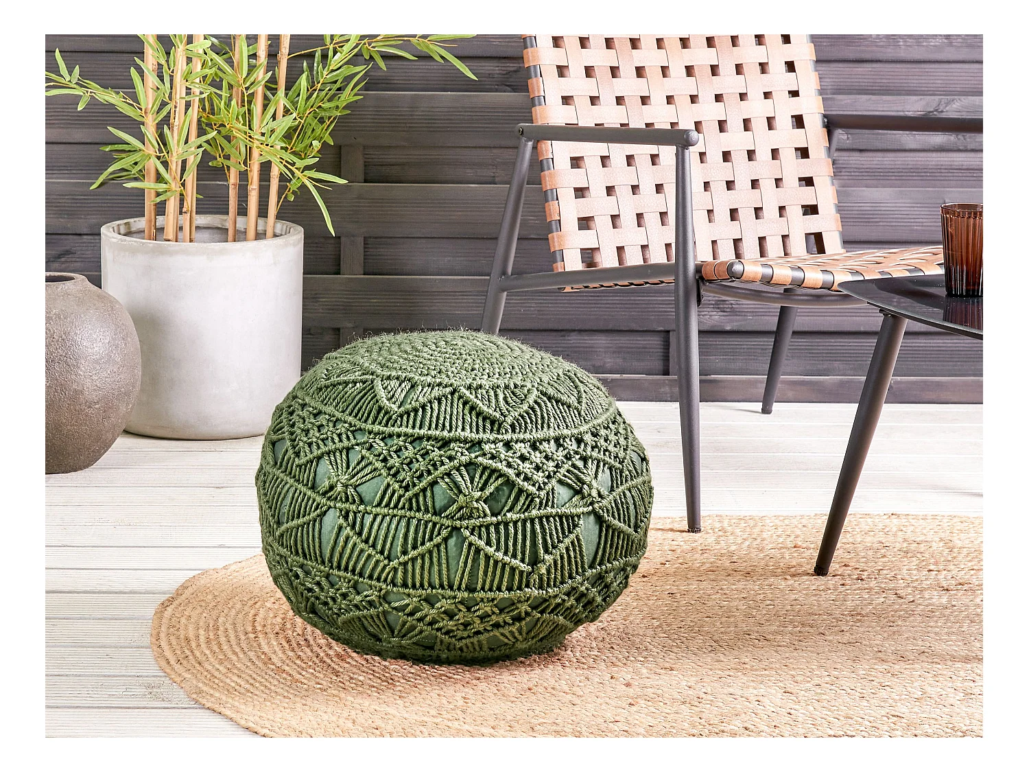 Puf AADHI Verde 50 cm 50 cm 30 cm