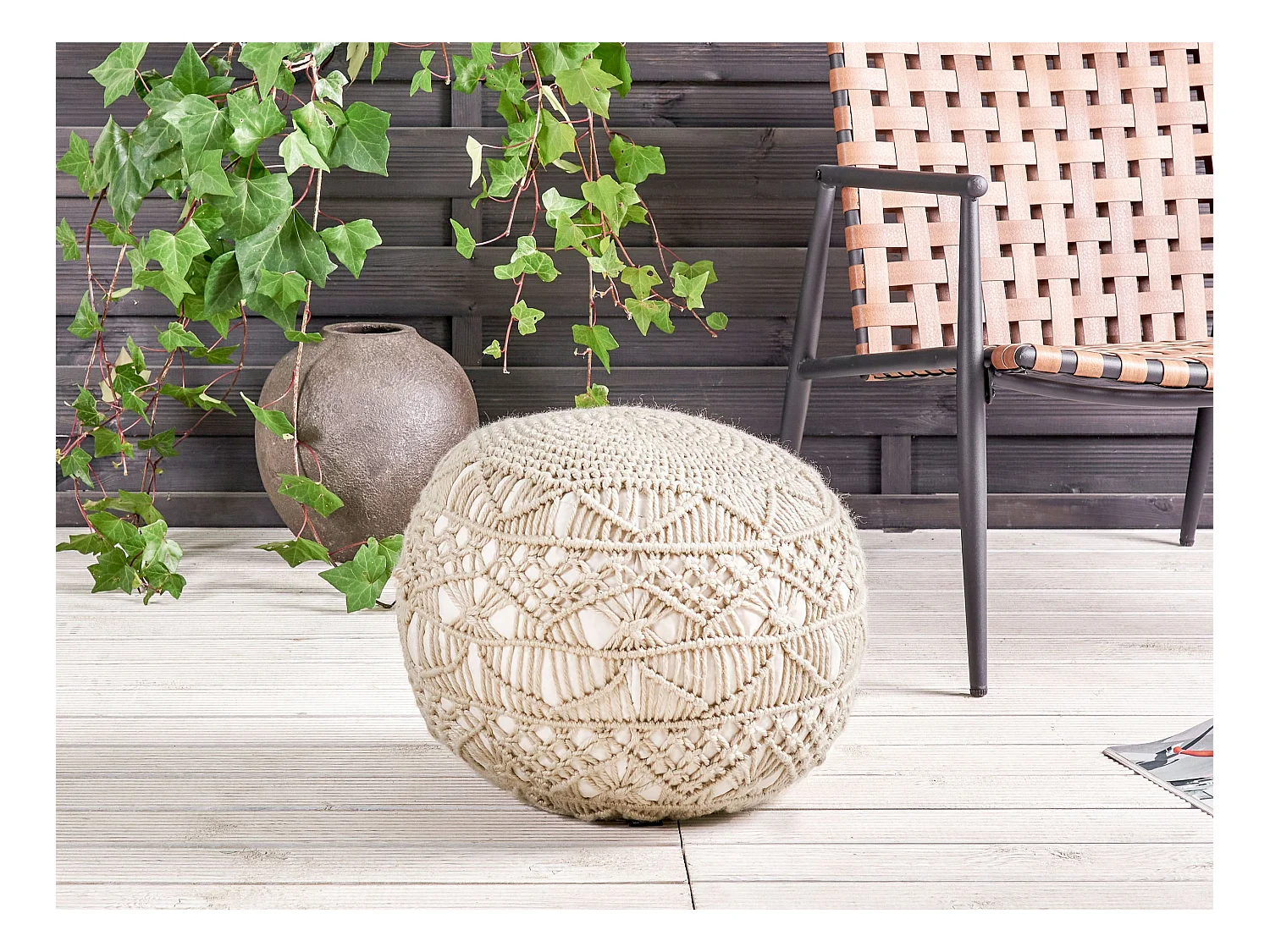 Poef AADHI Beige 50 cm 50 cm 30 cm