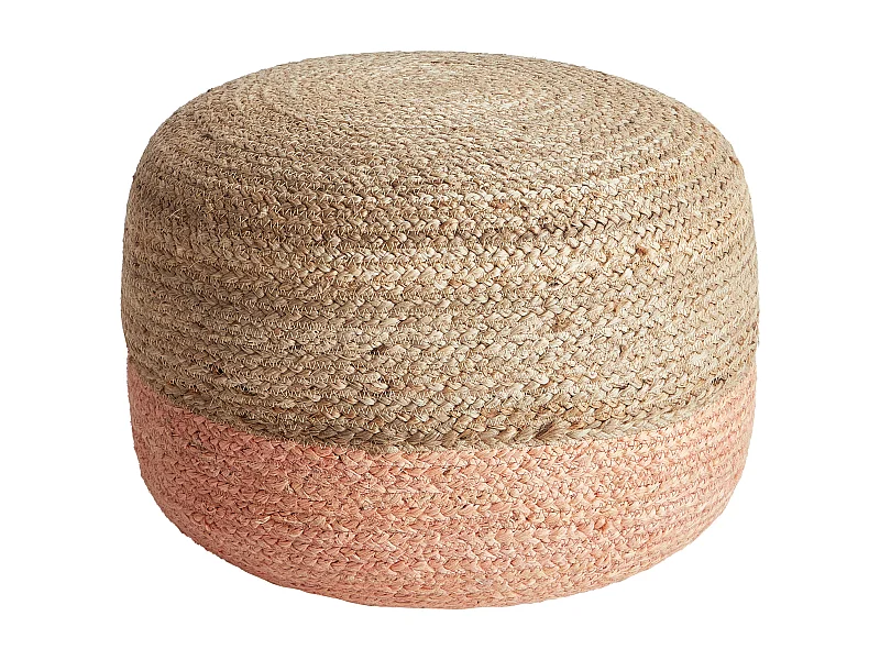 Puf DUKI Yute Rosa melocotón 50 cm 50 cm 40 cm
