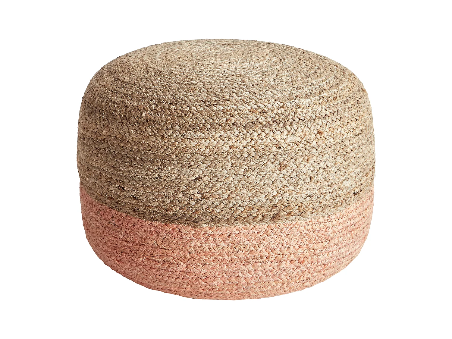 Pouf DUKI Jute Rose pêche
