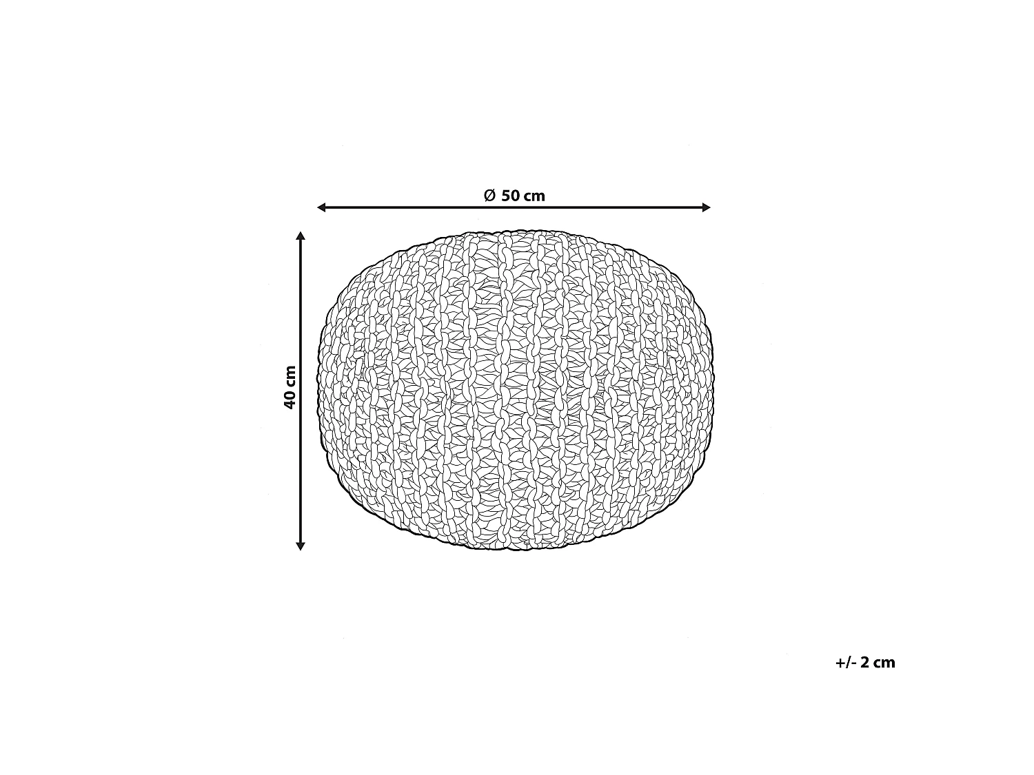 Poef DUKI Jute Taupe 50 cm 50 cm 40 cm