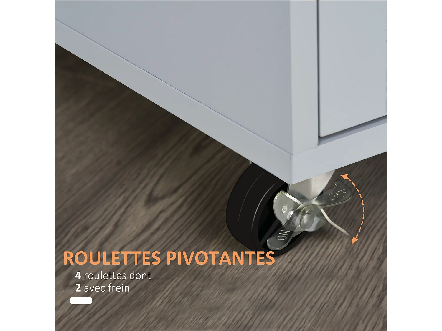 Desserte de cuisine - 2 portes, étagère, tiroir, porte-torchons - bois hévéa pin gris