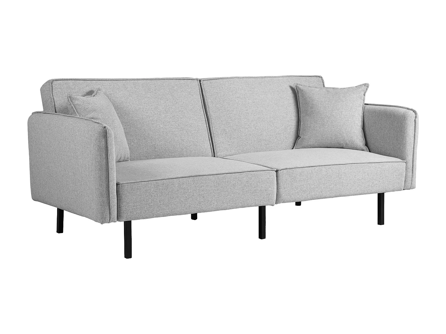 Canapé convertible 3 places, canapé-lit clic-clac, avec 2 coussins 195l x 89P x 87H cm gris clair