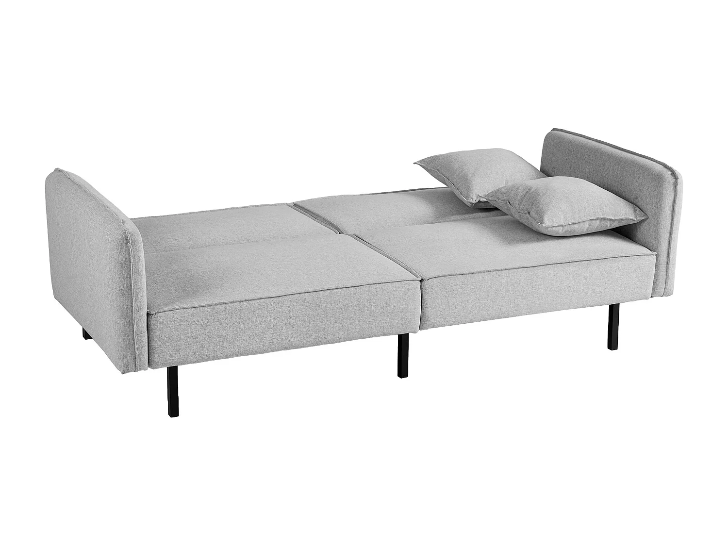 Canapé convertible 3 places, canapé-lit clic-clac, avec 2 coussins 195l x 89P x 87H cm gris clair