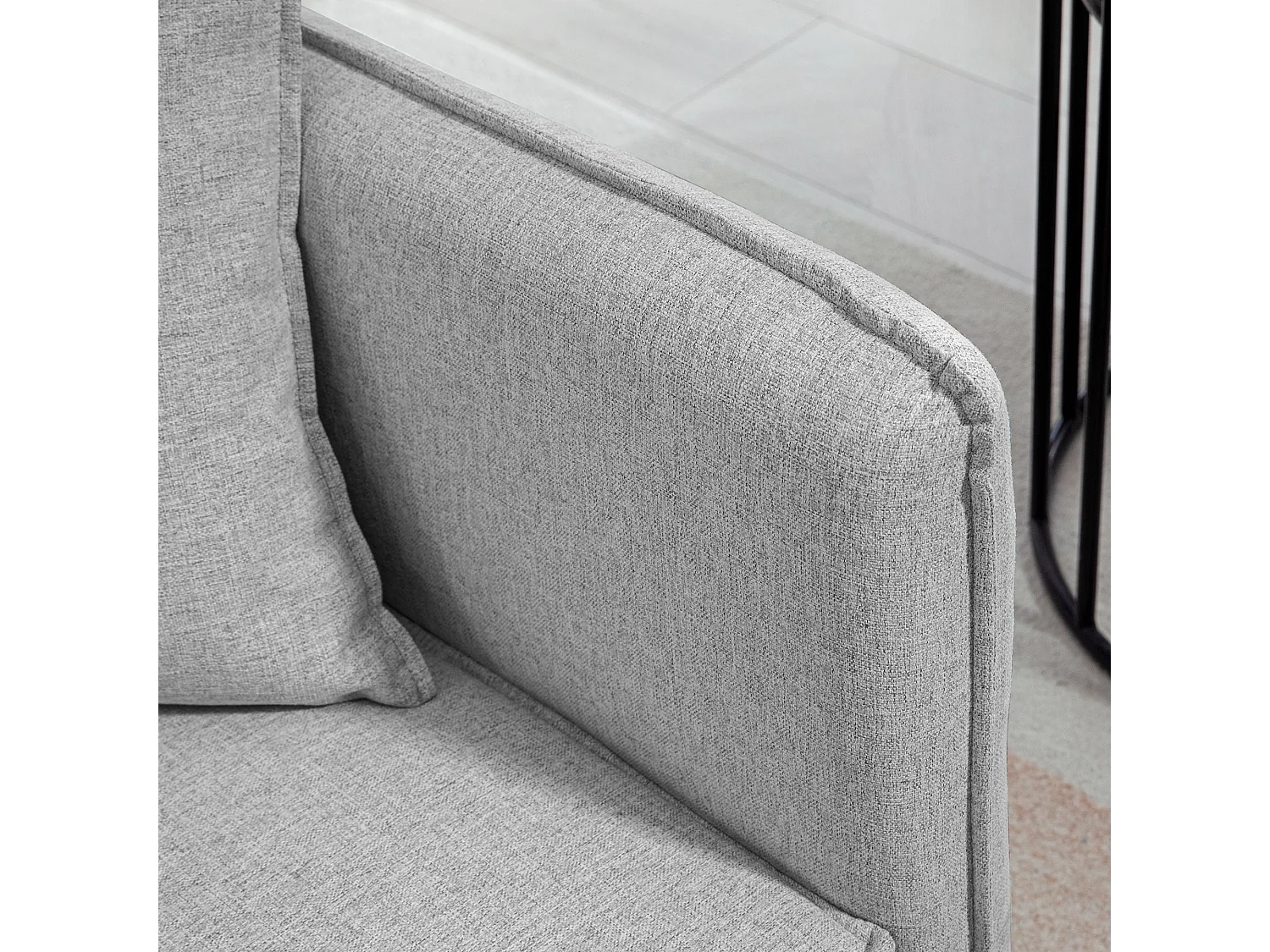 Canapé convertible 3 places, canapé-lit clic-clac, avec 2 coussins 195l x 89P x 87H cm gris clair