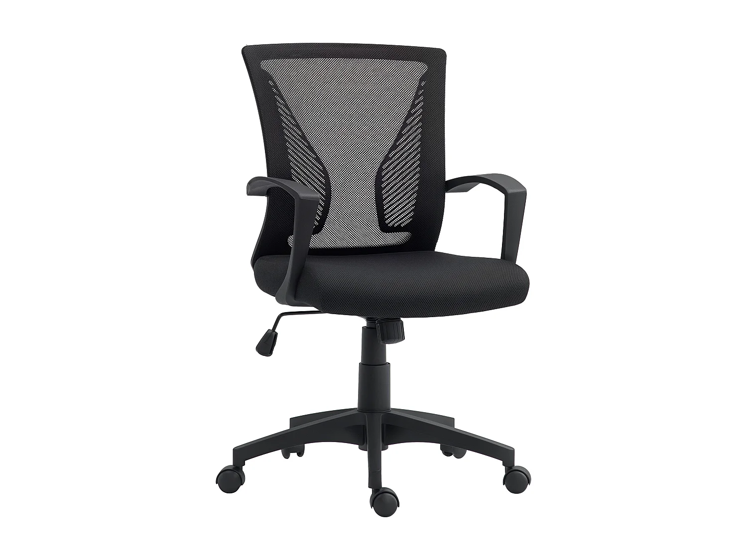 Chaise de bureau ergonomique - soutien lombaire intégré, fonction bascule verrouillable - polyester maille noir