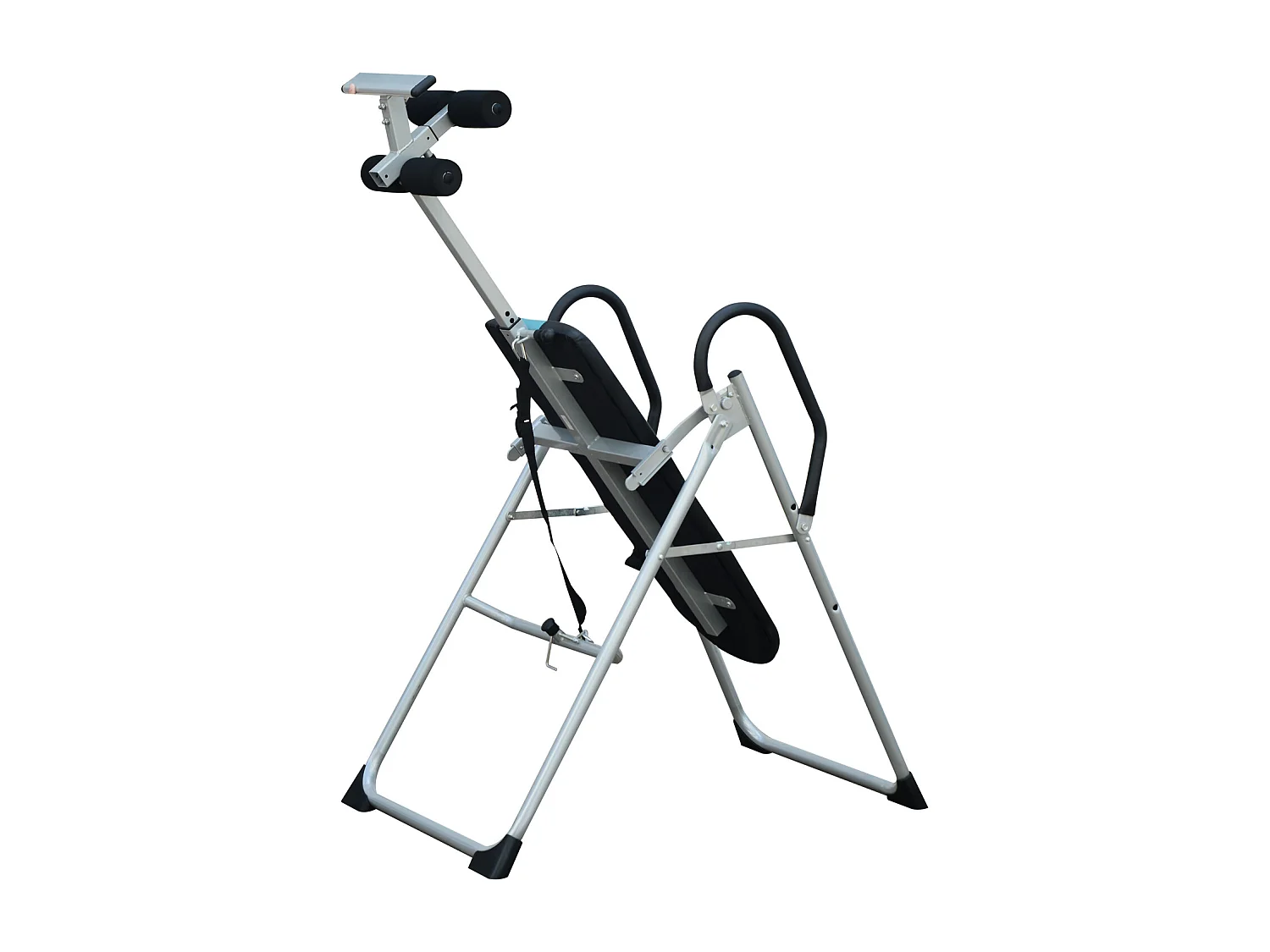 Table d'inversion de musculation pliable ceinture de sécurité réglable acier coloris argent noir