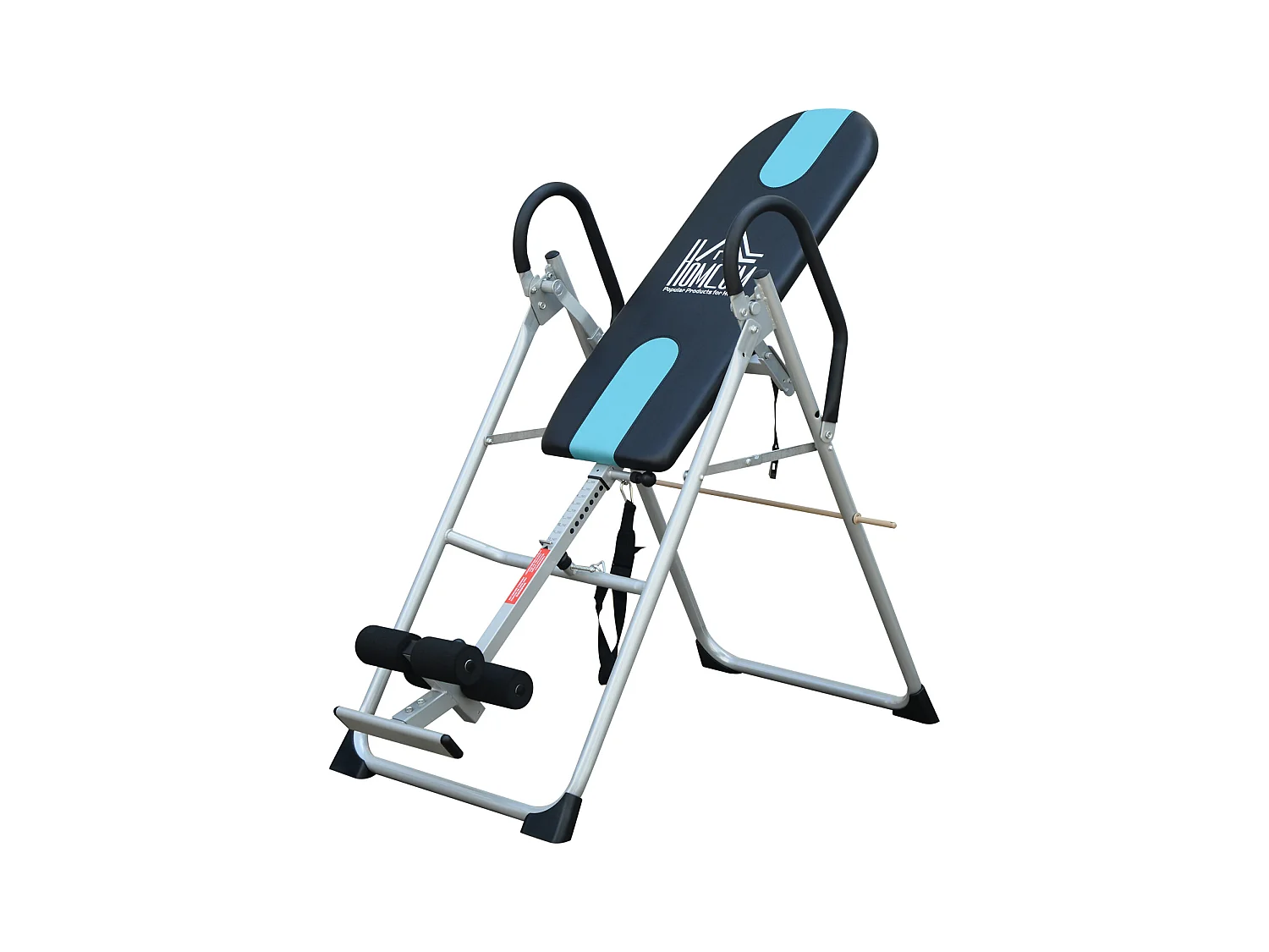 Table d'inversion de musculation pliable ceinture de sécurité réglable acier coloris argent noir
