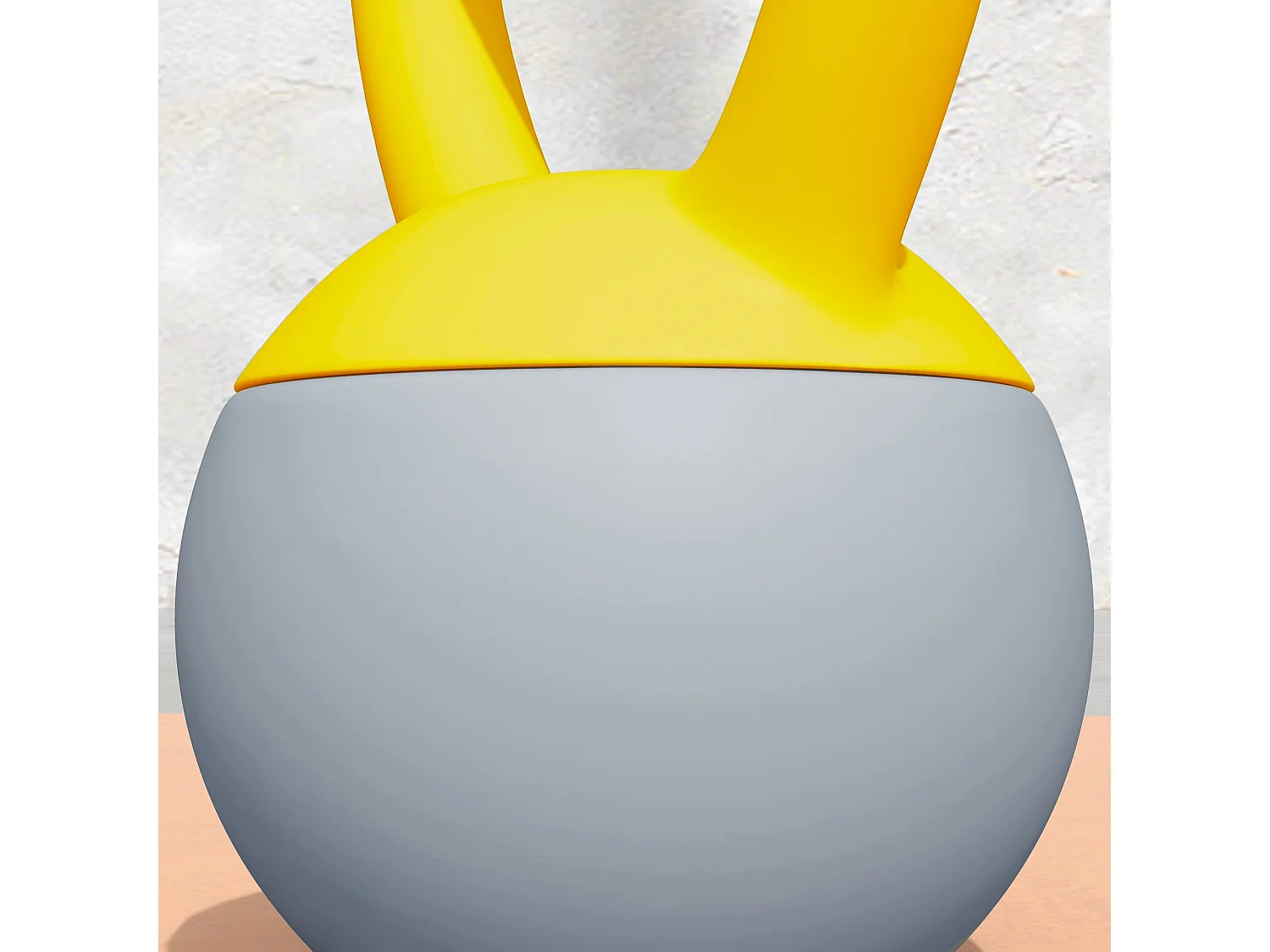 Kettlebell 10 Kg collaboration Aosom.fr x FFHandball - prise ergonomique - PVC gris jaune