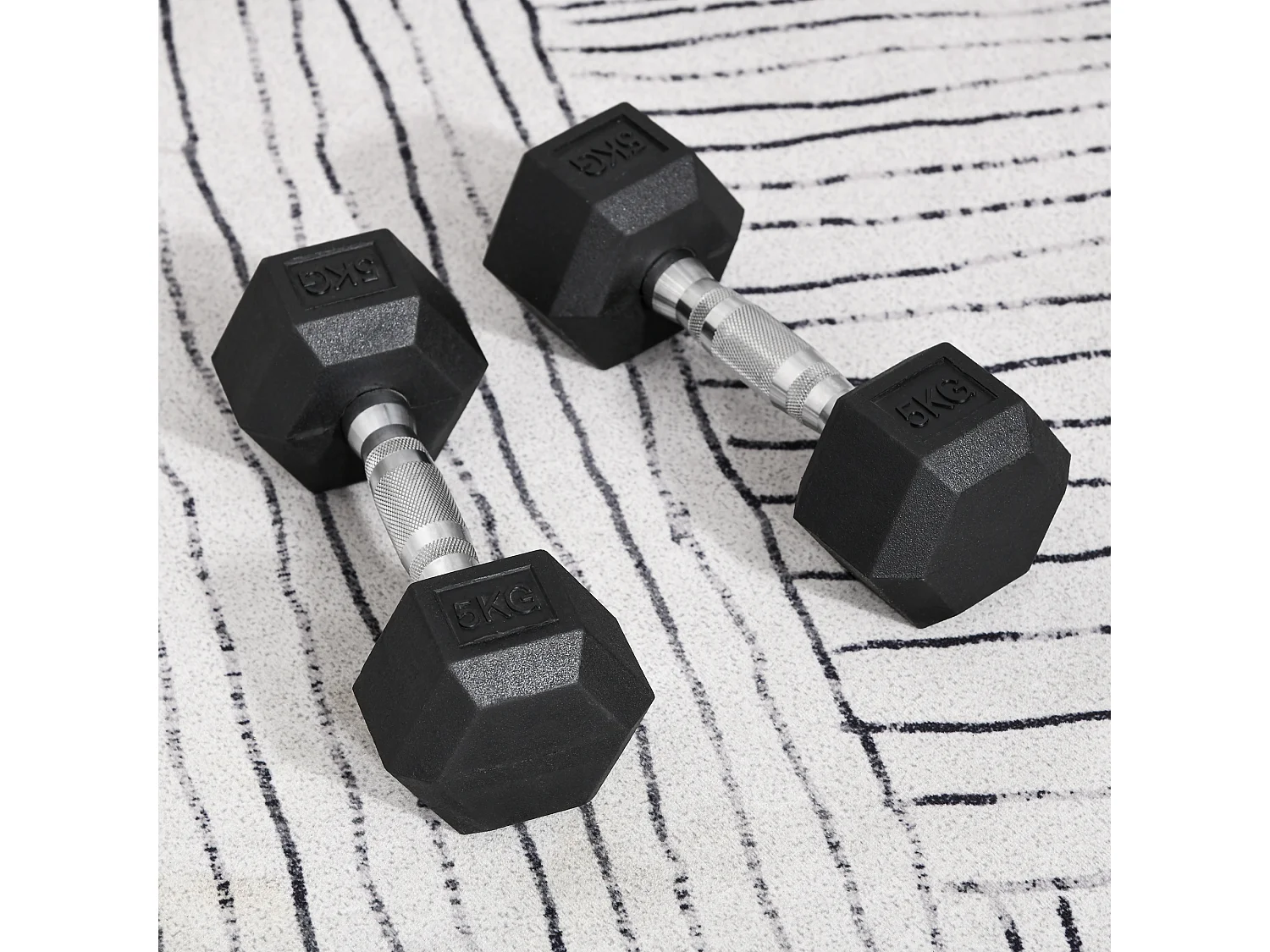 Ensemble d'haltères courtes total 10 Kg - entraînement musculaire & haltérophilie - acier caoutchouc noir