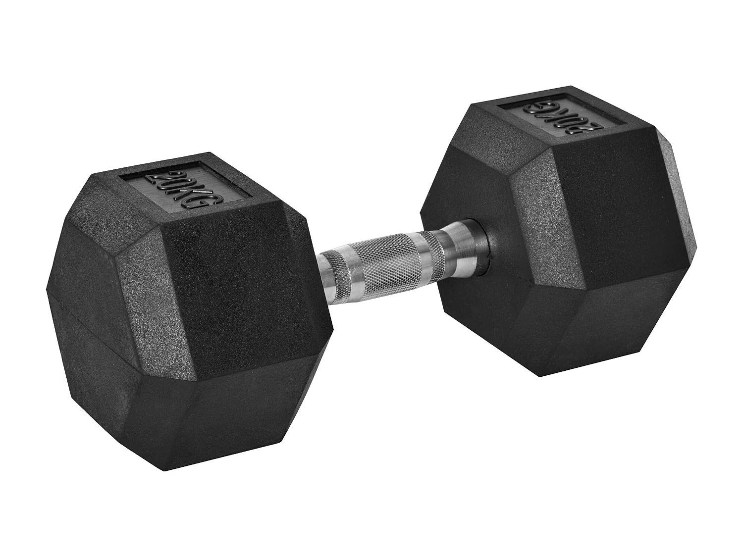 Haltère courte poids 20 Kg - entraînement musculaire & haltérophilie - acier caoutchouc noir