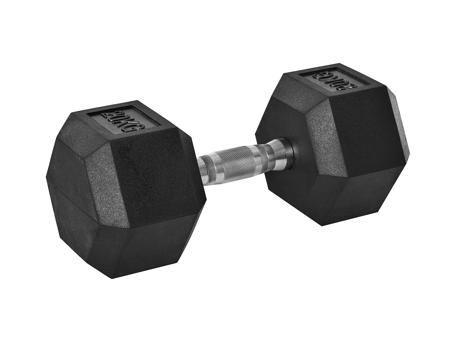 Haltère courte poids 20 Kg - entraînement musculaire & haltérophilie - acier caoutchouc noir