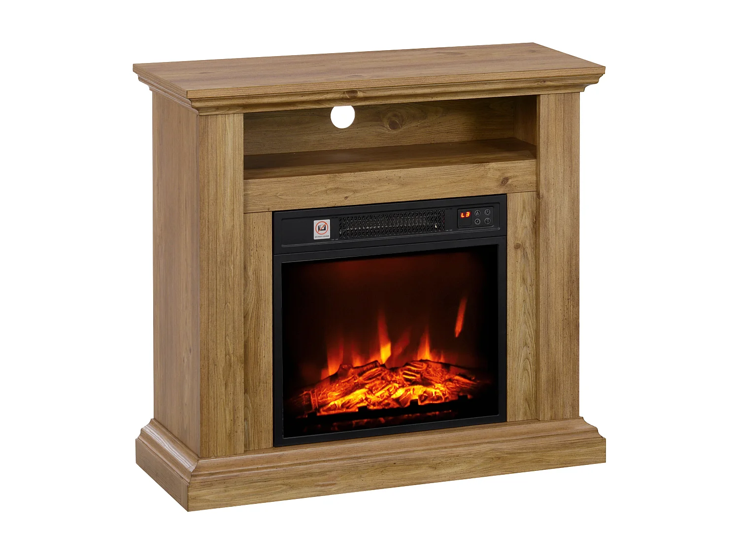 Cheminée électrique style montagnard aspect bois - niche, télécommande, timer - max. 1800W