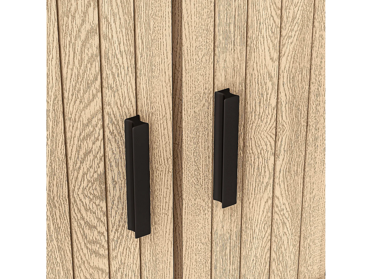 Chevet table d'appoint style Shabby Chic - 2 portes coulissantes - acier aspect bois clair vieilli