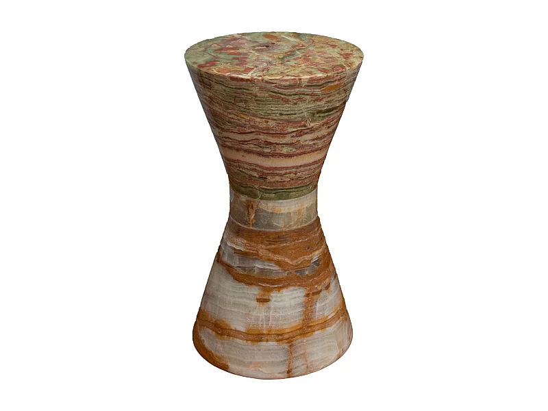 Mesa de cabeceira inovadora e elegante em mármore ônix