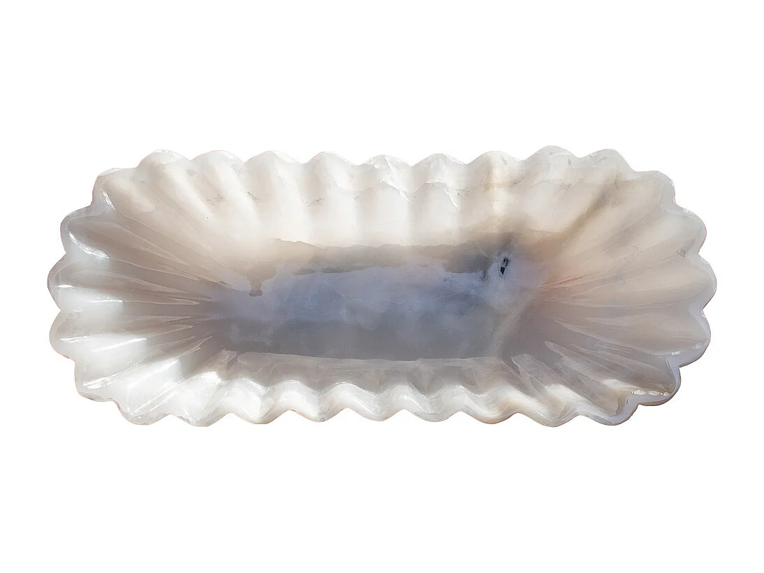 Bandeja de mármol blanco tallada a mano