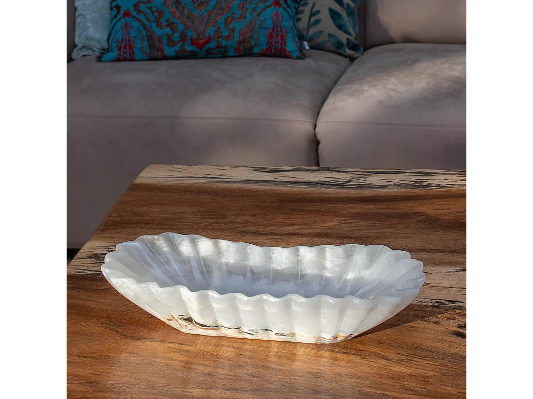 Bandeja de ônix esculpida à mão com design único