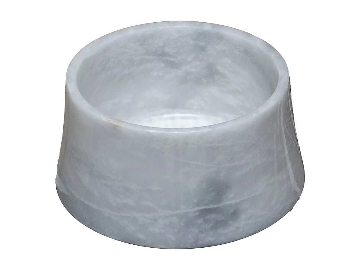 Bol de mármol gris hecho a mano para decoración de interiores