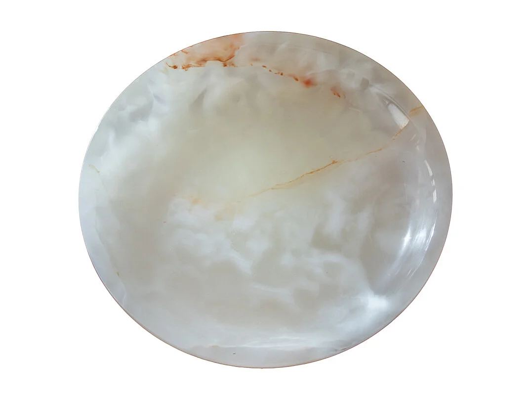 Bol decorativo de ónix verde claro tallado a mano