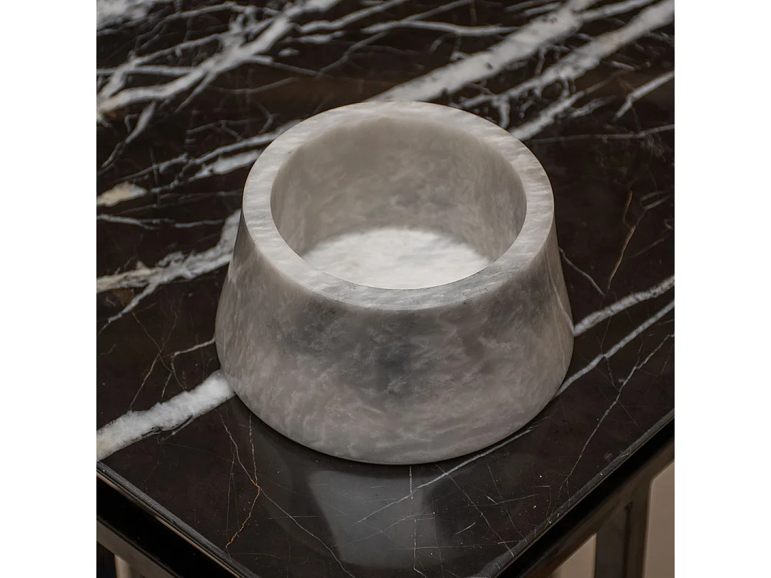 Tigela decorativa de mármore cinza