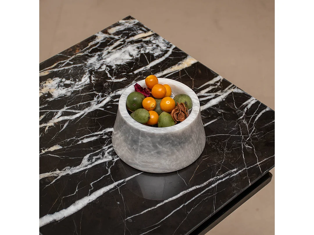 Tigela decorativa de mármore cinza