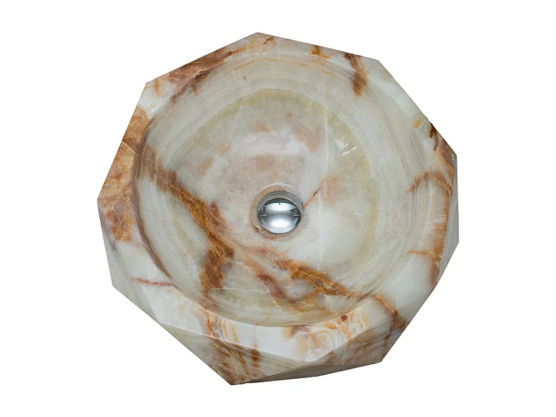 Lavatório de Ônix Branco Esculpido à Mão