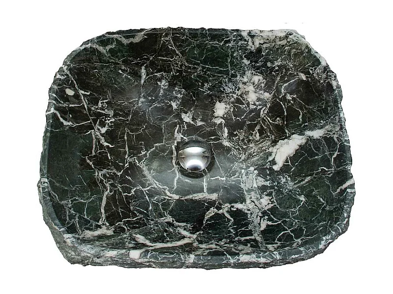 Lavabo de mármol negro esculpido a mano para baño moderno