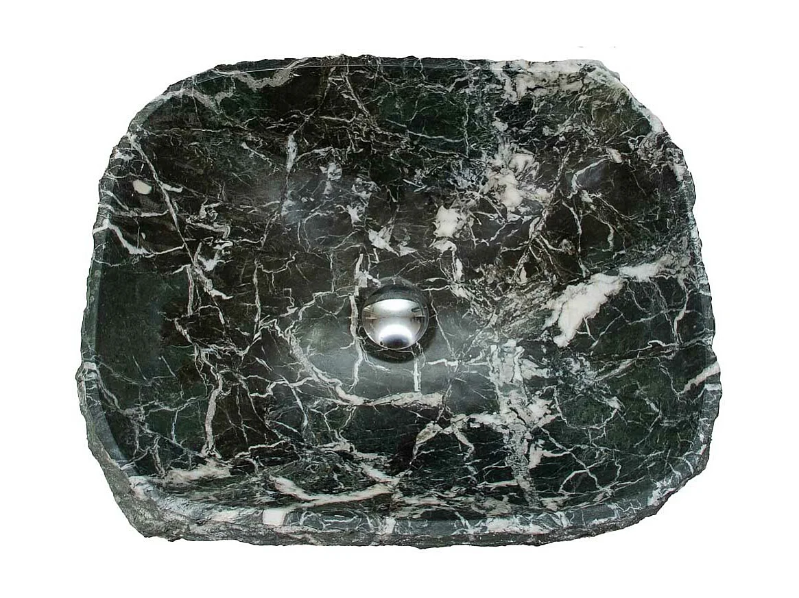 Lavabo de mármol negro esculpido a mano para baño moderno