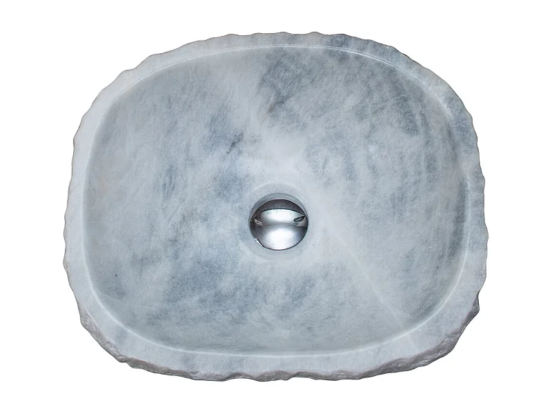 Lavabo de mármol gris natural para baño rústico