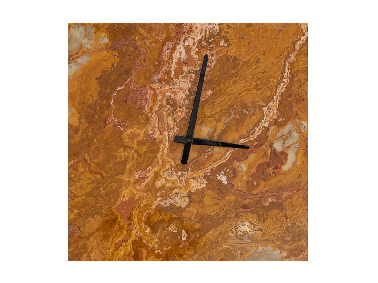 Reloj de pared cuadrado de mármol ónix verde