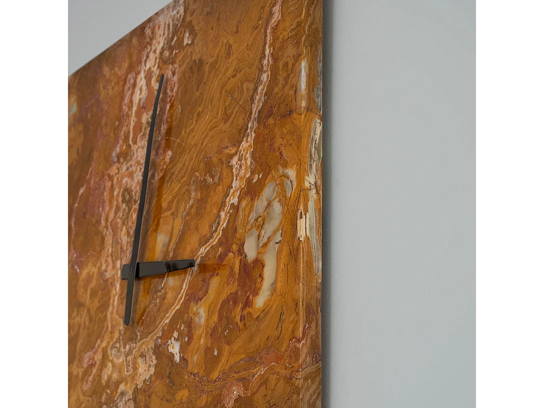 Reloj de pared cuadrado de mármol ónix verde