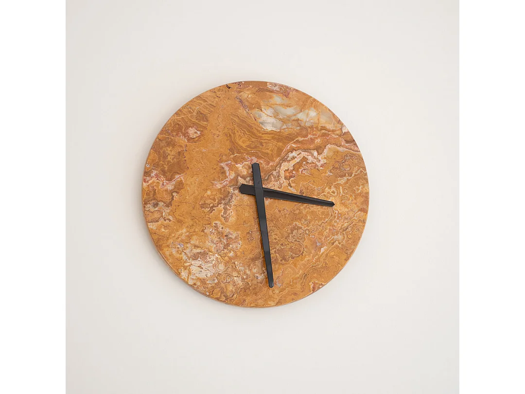 Reloj de pared de piedra ónix marrón para sala de estar moderna