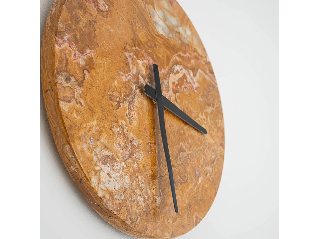 Relógio de parede de pedra ônix marrom para sala de estar moderna