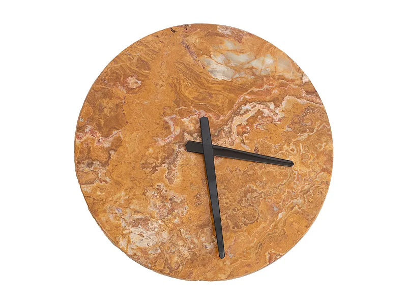 Reloj de pared de piedra ónix marrón para sala de estar moderna