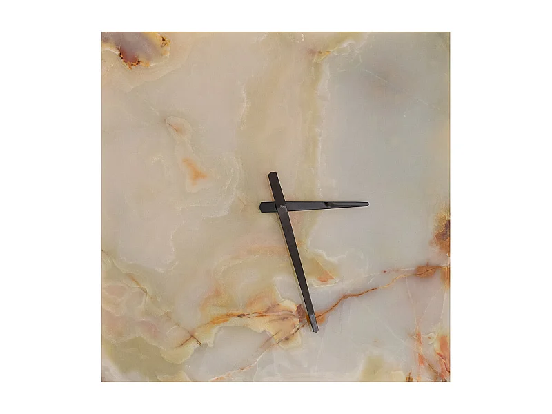 Relógio de parede esculpido em ônix à mão, tamanho grande quadrado