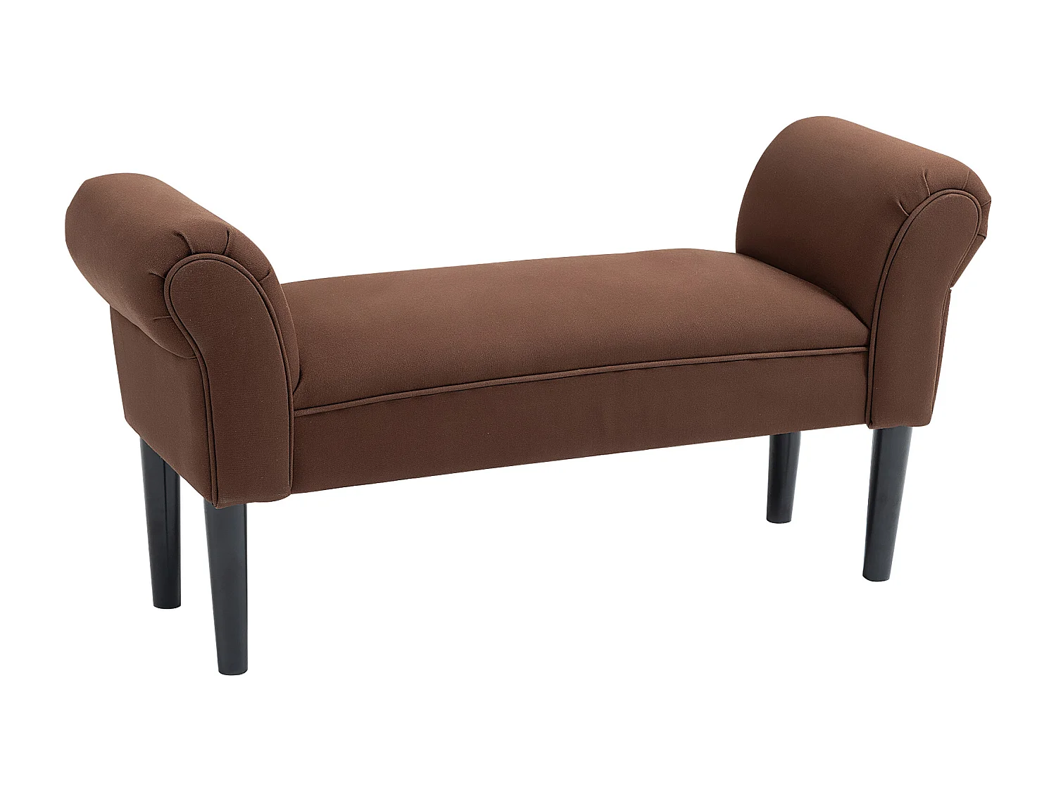 Banc banquette design contemporain accoudoirs courbés grand confort 102L x 31l x 51H cm chocolat
