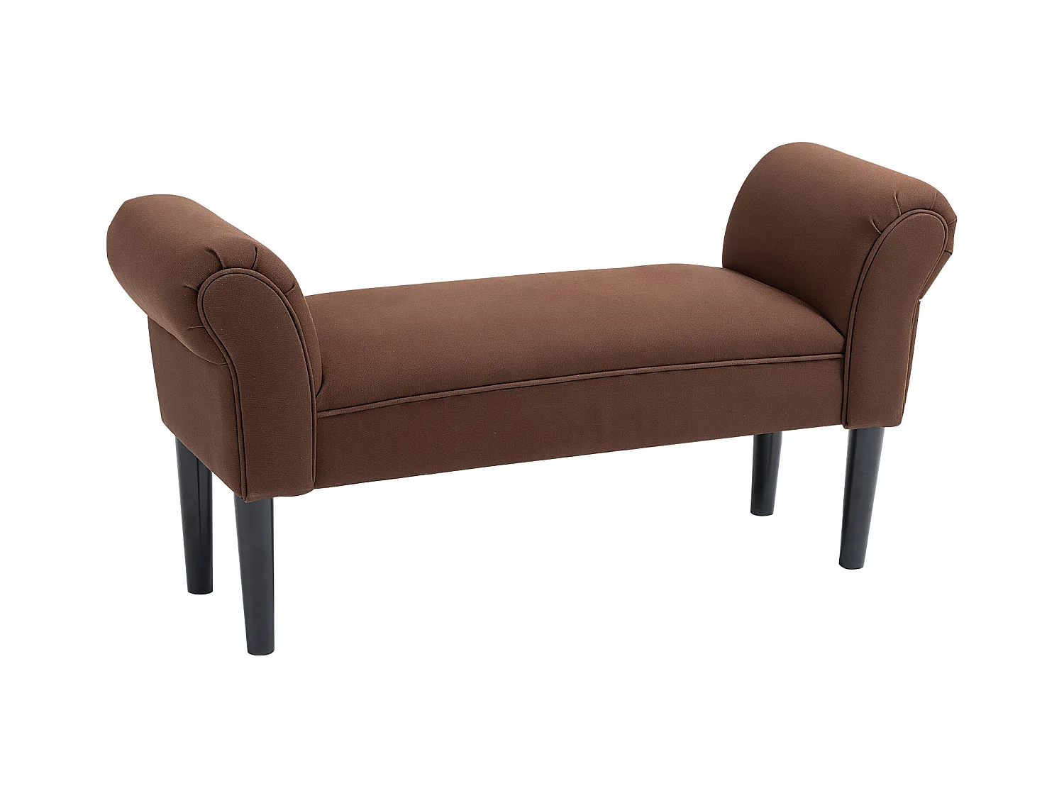 Banc banquette design contemporain accoudoirs courbés grand confort 102L x 31l x 51H cm chocolat