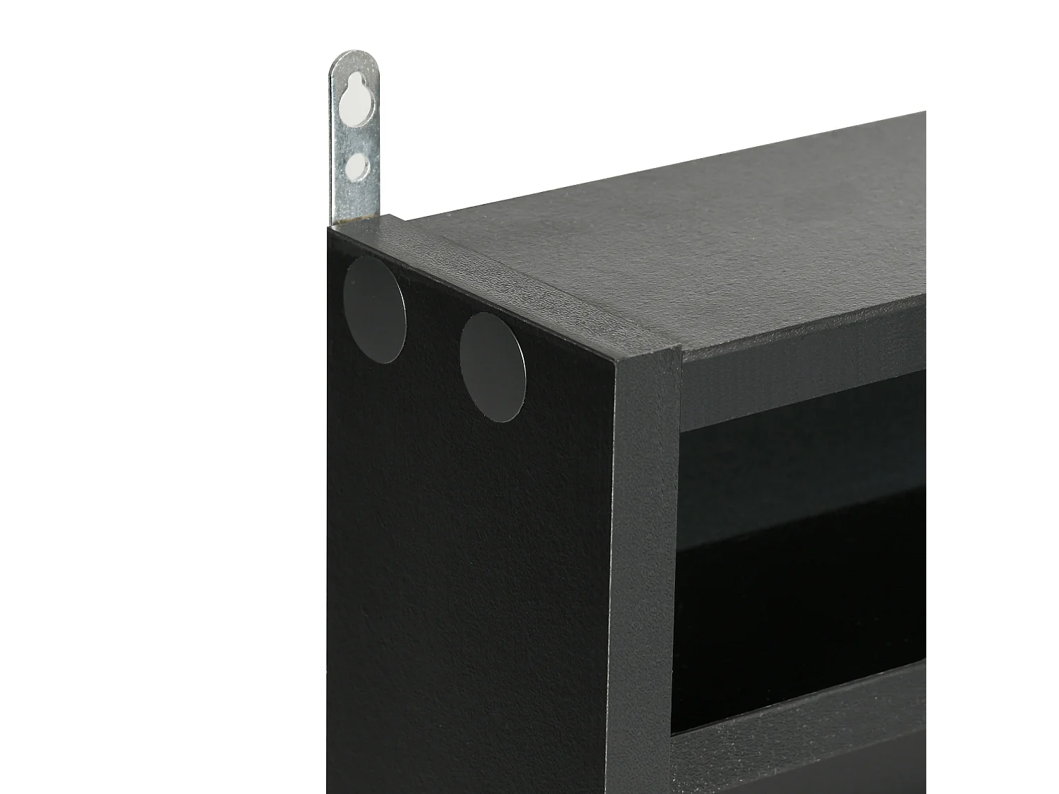 Vitrine murale étagère - 5 étagères réglables - 2 portes coulissantes verre - panneaux noir