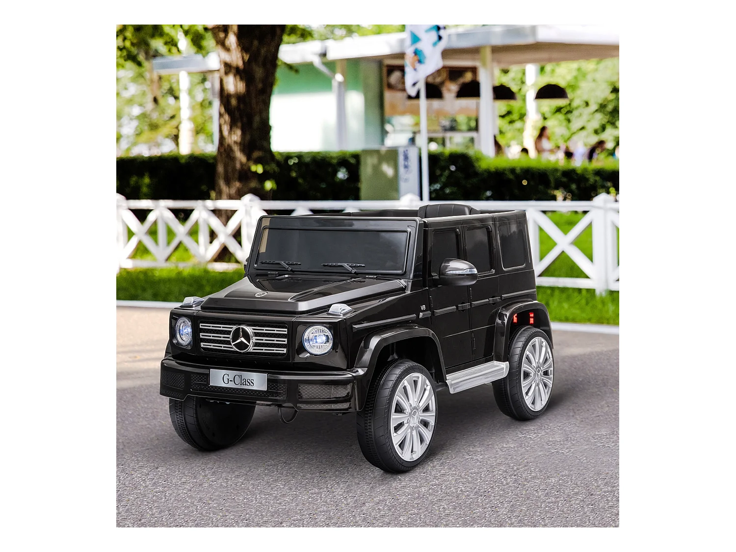 Voiture électrique enfant Mercedes Benz Classe G 12V - V. max. 5Km/h - télécommande, effets sonores, lumineux - noir