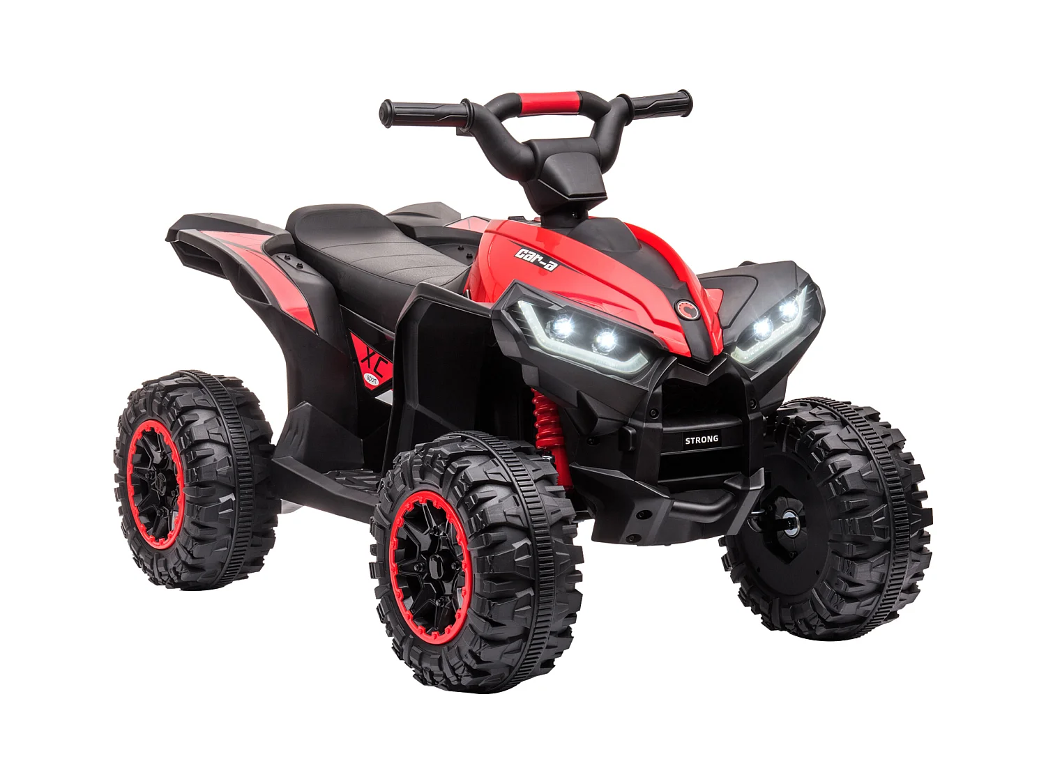 Quad buggy électrique enfant 12 V 3 Km/h max. effets lumineux et sonores rouge noir