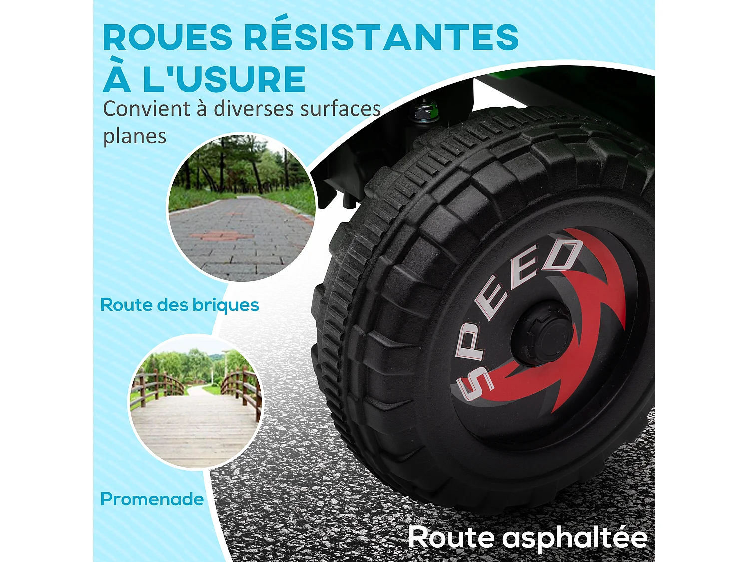 Quad électrique enfant V. max.  2,5 Km/h 6 V vert