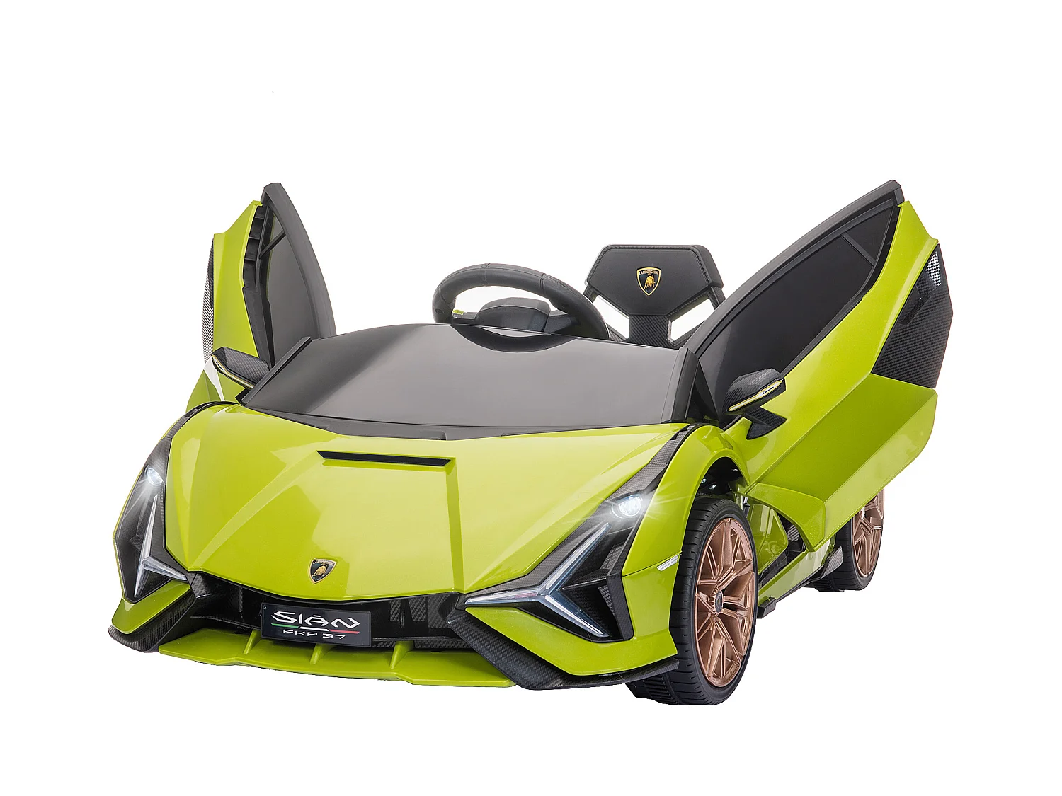 Voiture électrique enfant de sport supercar 12 V - V. max. 5 Km/h effets sonores + lumineux vert