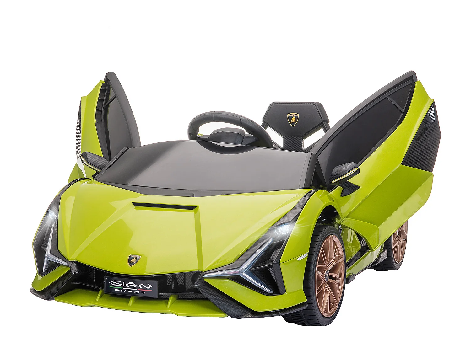 Voiture électrique enfant de sport supercar 12 V - V. max. 5 Km/h effets sonores + lumineux vert