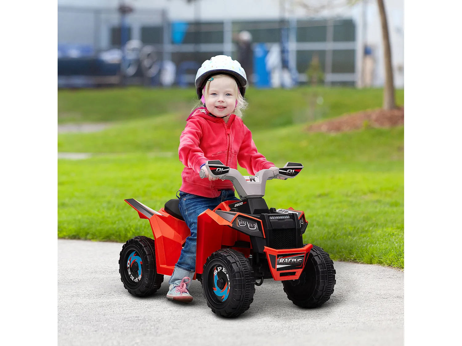 Quad électrique enfant V. max.  2,5 Km/h 6 V rouge