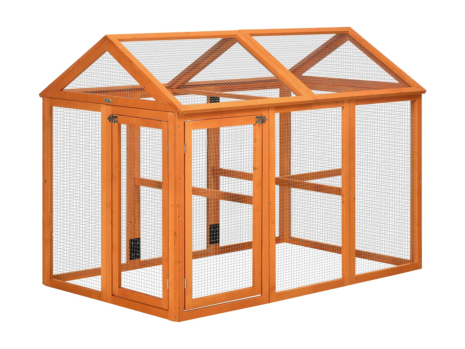 Enclos poulailler parc grillagé dim. 140L x 88,5l x 106H cm - bois de sapin pré-huilé