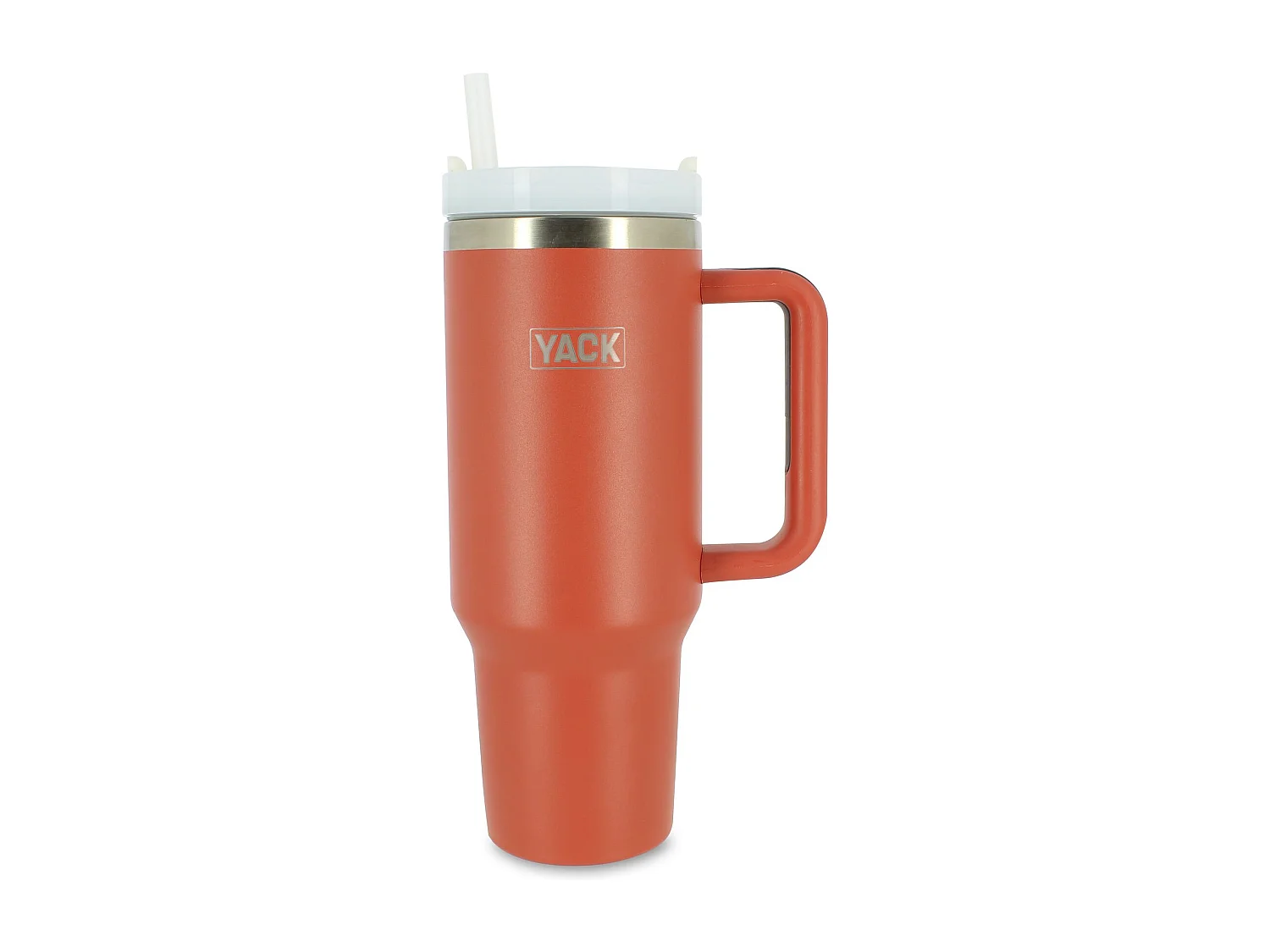 Yack - Gobelet Yack 1.2l Acier Inoxydable Terracotta Avec Couvercle Et Paille