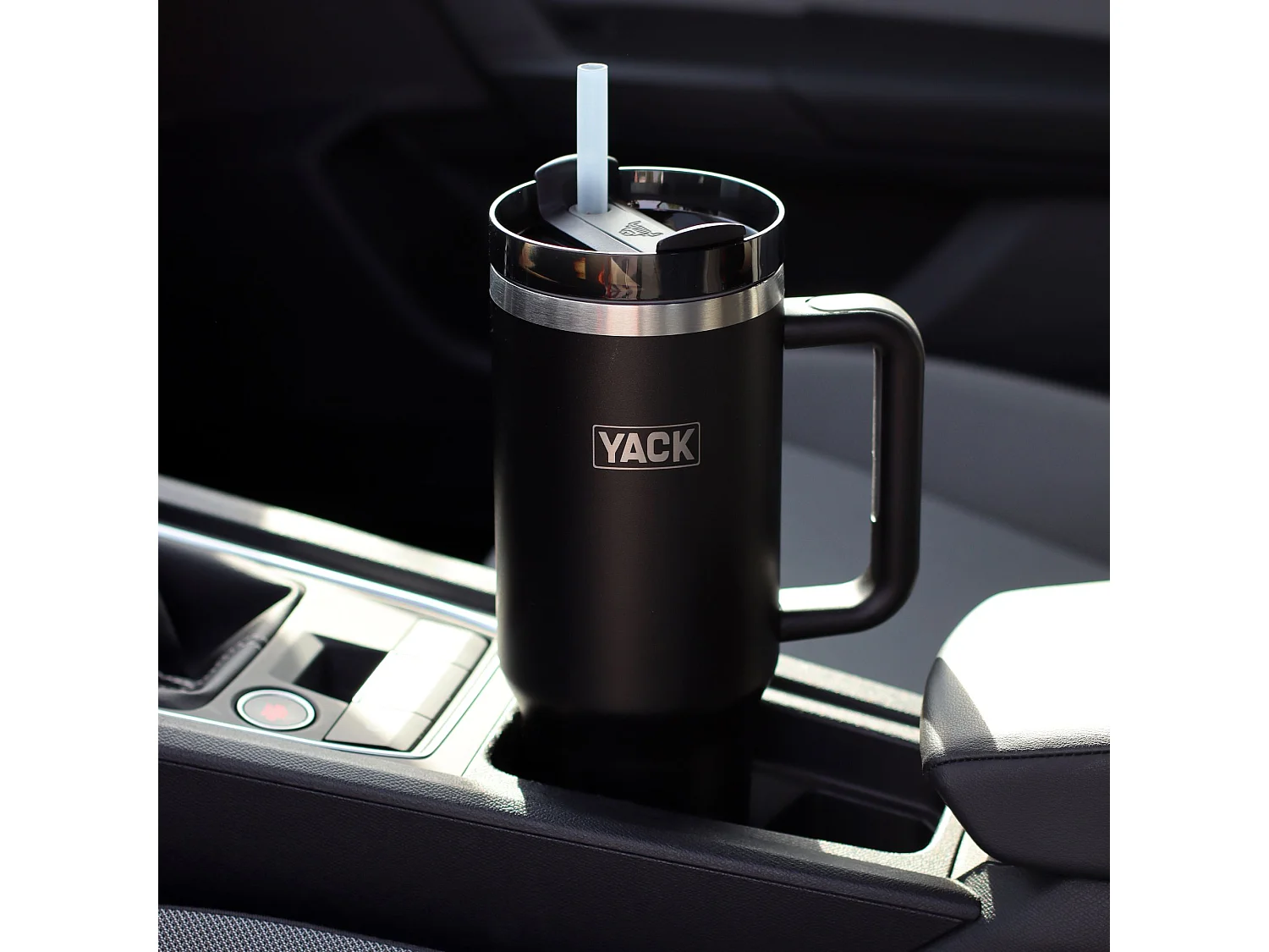 Yack - Gobelet Yack 1.2l En Acier Inoxydable Noir Avec Couvercle Et Paille
