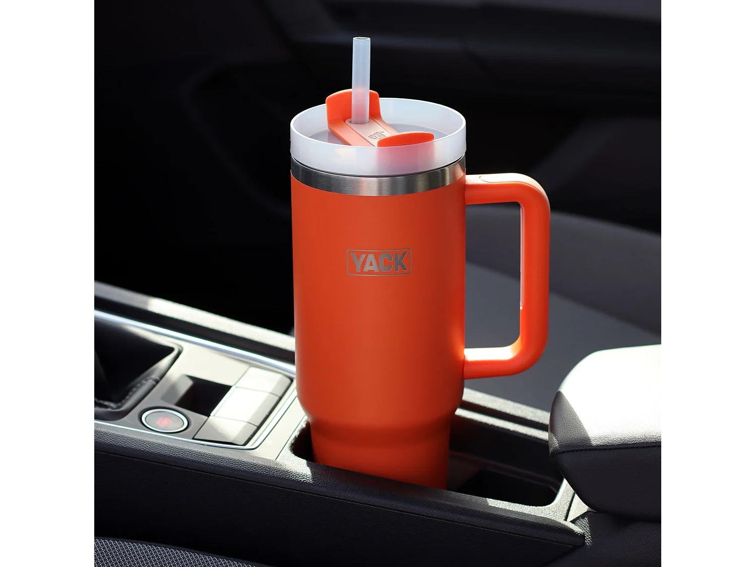 Yack - Gobelet Yack 1.2l En Acier Inoxydable Orange Avec Couvercle Et Paille